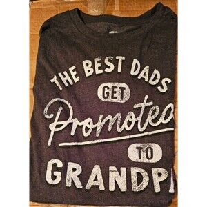 Grandpa Father's Day Shirt Dark Gray Graphic T-Shirt Men Size XL Distressed